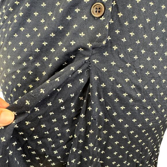 Vintage 1970s Navy Floral Shirt Dress by Alleri – Lounge or Belted Fit - Picture 14 of 15